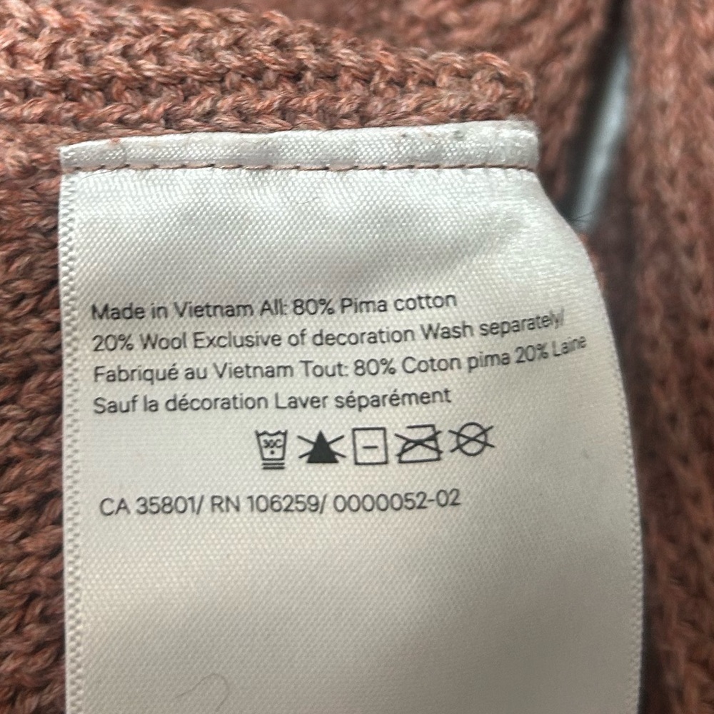 Lululemon What The Heart Wants Pink Knit Wool Blend V-Neck Sweater Size Small - Picture 10 of 11